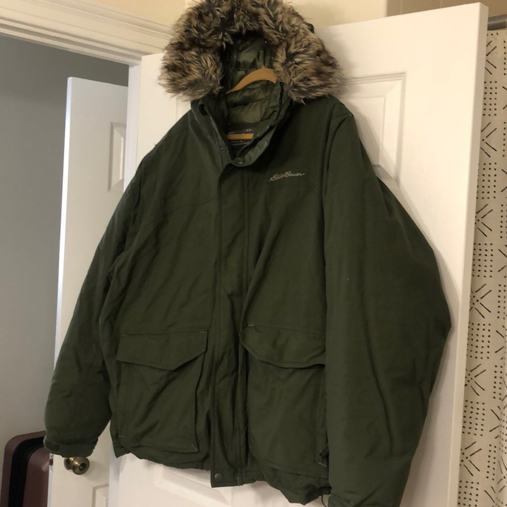 Eddie Bauer fir hood bomber jacket